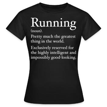 Définition du running - T-shirt Femme - noir - Devant - AI Model Female 172 dark (172cm)