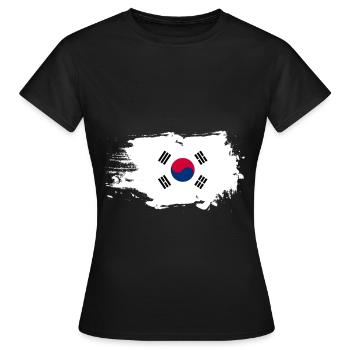 Südkorea Süd Korea Länder Wappen Asien - Frauen T-Shirt - Schwarz - Vorne - AI Model Female 172 dark (172cm)