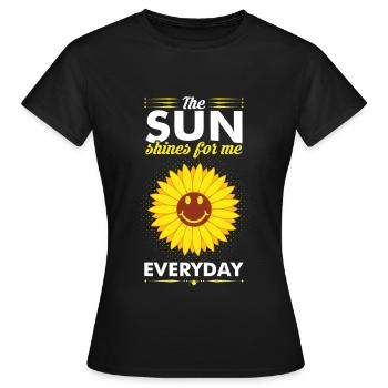 Sonnenblume Glück Sommer - Frauen T-Shirt - Schwarz - Vorne - AI Model Female 172 dark (172cm)