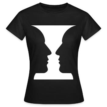 Têtes ou vases Illusions optiques - T-shirt Femme - noir - Devant - AI Model Female 172 dark (172cm)