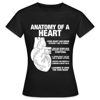 Anatomie d’un cœur humain Anatomique - T-shirt Femme - noir - Devant - AI Model Female 172 dark (172cm)