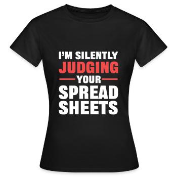 Calculatrice de feuille de calcul comptable comptable - T-shirt Femme - noir - Devant - AI Model Female 172 dark (172cm)