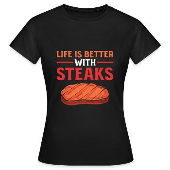 Grillades BBQ Griller Grill Saison Viande Gril - T-shirt Femme - noir - Devant - AI Model Female 172 dark (172cm)