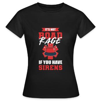 Ambulance AmbulanceChauffeur Ambulance Paramedicus - Vrouwen T-shirt - zwart - Voor - AI Model Female 172 dark (172cm)