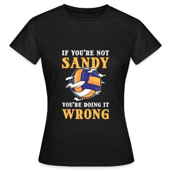 Strand Volleyball Beachvolleyball Beach Volleyball - Frauen T-Shirt - Schwarz - Vorne - AI Model Female 172 dark (172cm)