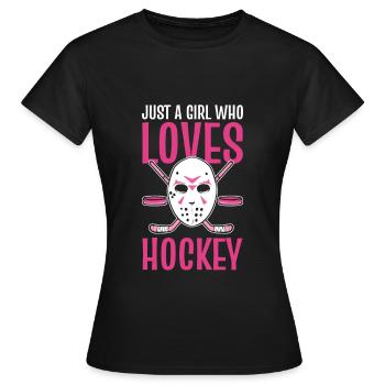 Juste une fille qui aime le hockey Fille de hockey sur glace - T-shirt Femme - noir - Devant - AI Model Female 172 dark (172cm)