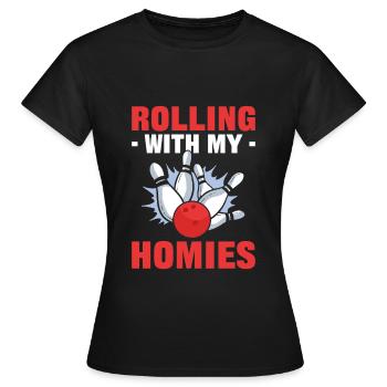 Rouler avec mes homies Bowling Bowling - T-shirt Femme - noir - Devant - AI Model Female 172 dark (172cm)