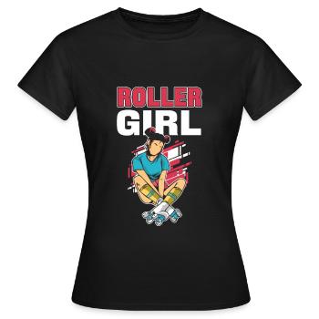Roller Girl Roller Skating Skater Rollerblades - Women's T-Shirt - black - Front - AI Model Female 172 dark (172cm)
