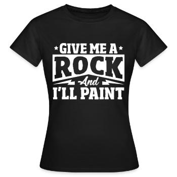 Pierres Peinture Pierres Pierre Randonnée Pierres Happy Sto - T-shirt Femme - noir - Devant - AI Model Female 172 dark (172cm)