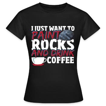 Pierres Peinture Pierres Pierre Pierres Happy Stones Au - T-shirt Femme - noir - Devant - AI Model Female 172 dark (172cm)