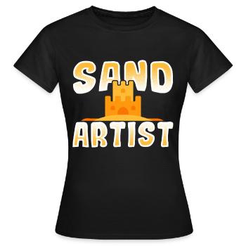 Artiste de sable Sandcastle Sculpture de sable Peinture sur sable SA - T-shirt Femme - noir - Devant - AI Model Female 172 dark (172cm)