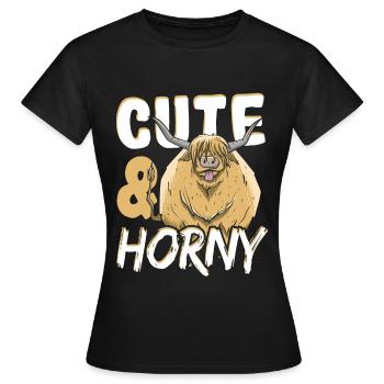 Highland cattle Highland Cattle Farmer - T-shirt Femme - noir - Devant - AI Model Female 172 dark (172cm)