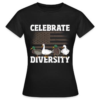 Enten Vielfalt Wasservogel - Frauen T-Shirt - Schwarz - Vorne - AI Model Female 172 dark (172cm)