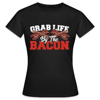Bacon Petit déjeuner Jambon Porc - T-shirt Femme - noir - Devant - AI Model Female 172 dark (172cm)