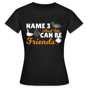 Canard Chasse au canard Oiseaux aquatiques - T-shirt Femme - noir - Devant - AI Model Female 172 dark (172cm)
