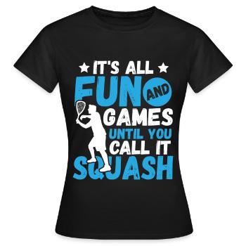 Racket Tennis Badminton Squash - Frauen T-Shirt - Schwarz - Vorne - AI Model Female 172 dark (172cm)