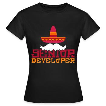 Senior Developer Programming Programmer - Frauen T-Shirt - Schwarz - Vorne - AI Model Female 172 dark (172cm)