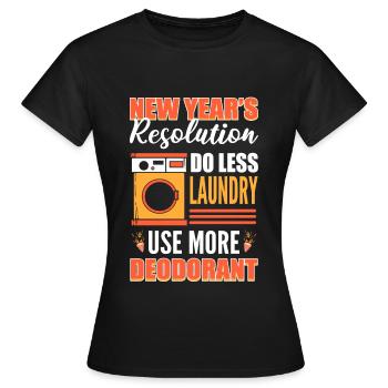Résolution du Nouvel An Jour de l’An Nouvel An - T-shirt Femme - noir - Devant - AI Model Female 172 dark (172cm)
