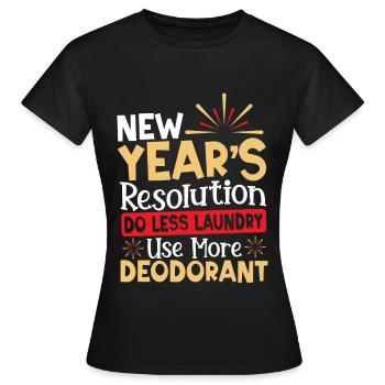 Résolution du Nouvel An Jour de l’An Nouvel An - T-shirt Femme - noir - Devant - AI Model Female 172 dark (172cm)