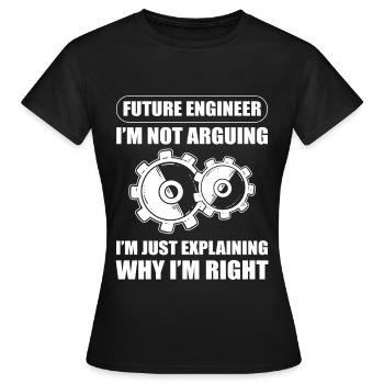 Futur Ingénieur Génie Mécanique Mécanique - T-shirt Femme - noir - Devant - AI Model Female 172 dark (172cm)