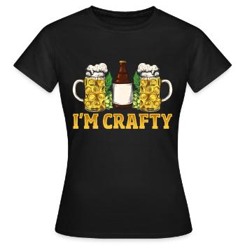 I'm Crafty Craft Beer Brewing - Frauen T-Shirt - Schwarz - Vorne - AI Model Female 172 dark (172cm)