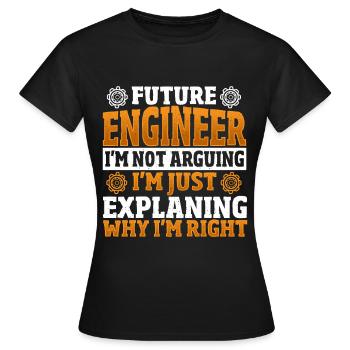 Futur Ingénieur Génie Mécanique Mécanique - T-shirt Femme - noir - Devant - AI Model Female 172 dark (172cm)