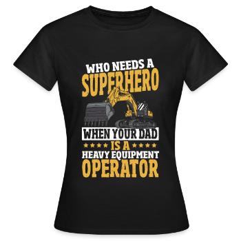 Opérateur de machine Opérateur de machine de construction Machines de construction - T-shirt Femme - noir - Devant - AI Model Female 172 dark (172cm)