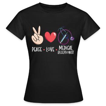 Réceptionniste médicale Réception médicale - T-shirt Femme - noir - Devant - AI Model Female 172 dark (172cm)