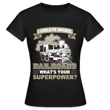 Chemin de fer Fan Train Chemin de fer - T-shirt Femme - noir - Devant - AI Model Female 172 dark (172cm)