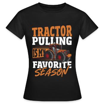 Tracteur Pull est mon tracteur saisonnier préféré - T-shirt Femme - noir - Devant - AI Model Female 172 dark (172cm)