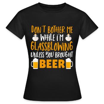 Soufflage de verre Soufflerie de verre Souffleurs de verre Bulles de verre - T-shirt Femme - noir - Devant - AI Model Female 172 dark (172cm)