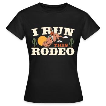 Rodéo Équitation Hors Équitation Western - T-shirt Femme - noir - Devant - AI Model Female 172 dark (172cm)