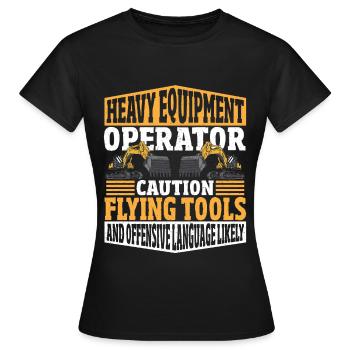Opérateur de machine Opérateur de machine de construction Machines de construction - T-shirt Femme - noir - Devant - AI Model Female 172 dark (172cm)