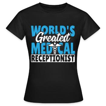 Réception médicale de la réceptionniste en médecine - T-shirt Femme - noir - Devant - AI Model Female 172 dark (172cm)