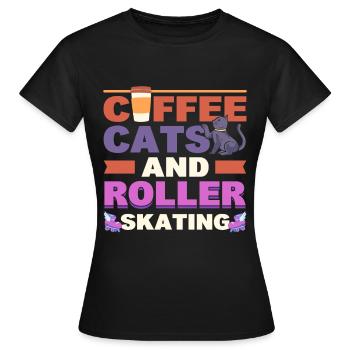 Roller Skating Roller Derby Roller Skating Sports - T-shirt Femme - noir - Devant - AI Model Female 172 dark (172cm)