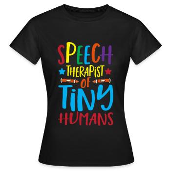 Orthophoniste pour les personnes minuscules - T-shirt Femme - noir - Devant - AI Model Female 172 dark (172cm)