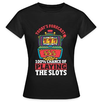 La prédiction d’aujourd’hui a 100% de chances d’être sur - T-shirt Femme - noir - Devant - AI Model Female 172 dark (172cm)