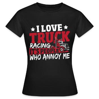 J’adore les courses de camions Ce sont les gens qui - T-shirt Femme - noir - Devant - AI Model Female 172 dark (172cm)