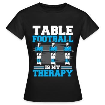 Tischfußball ist meine Therapie Tischfußball - Frauen T-Shirt - Schwarz - Vorne - AI Model Female 172 dark (172cm)