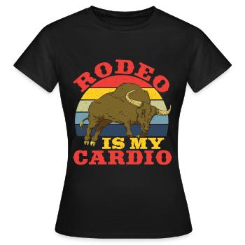 Le rodéo est mon cardio rodéo tauromachique - T-shirt Femme - noir - Devant - AI Model Female 172 dark (172cm)