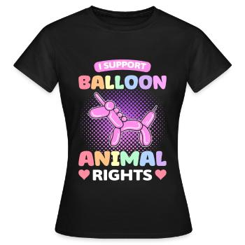 Je soutiens Balloon Animal Rights Balloon Twister - T-shirt Femme - noir - Devant - AI Model Female 172 dark (172cm)