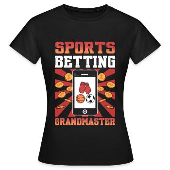 Sports Betting Grandmaster Sports Gambling Parlay - Women's T-Shirt - black - Front - AI Model Female 172 dark (172cm)