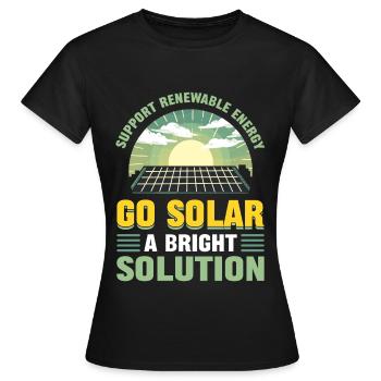 Soutenez l’énergie renouvelable Go Solar - T-shirt Femme - noir - Devant - AI Model Female 172 dark (172cm)