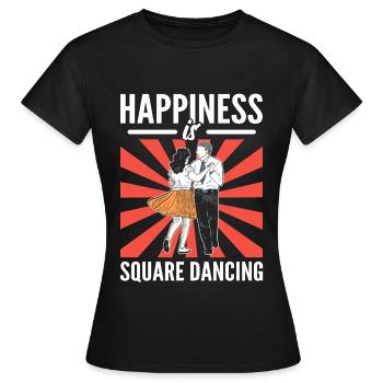 Happiness Is Square Dancing Square Dance Square - Women's T-Shirt - black - Front - AI Model Female 172 dark (172cm)