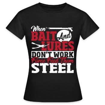 Chasseur sous-marin Si l’appât et l’appât ne - T-shirt Femme - noir - Devant - AI Model Female 172 dark (172cm)
