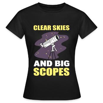 Astronomy Clear Skies And Big Scopes Telescope - Women's T-Shirt - black - Front - AI Model Female 172 dark (172cm)