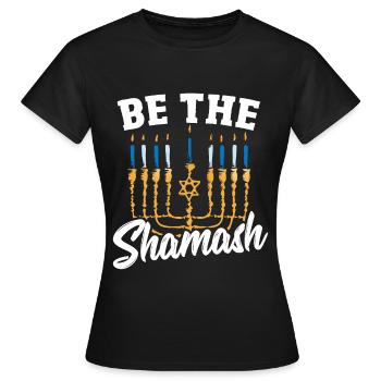 Fête des Lumières Huit Nuits et Jours Menorah - T-shirt Femme - noir - Devant - AI Model Female 172 dark (172cm)
