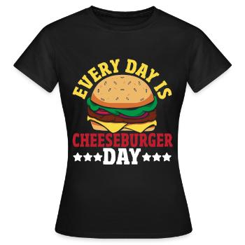 Hamburger Käse Cheeseburger Snacks Cheeseburger - Frauen T-Shirt - Schwarz - Vorne - AI Model Female 172 dark (172cm)