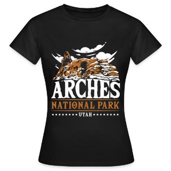 Arch Wilderness Wandern Arches National Park - Frauen T-Shirt - Schwarz - Vorne - AI Model Female 172 dark (172cm)