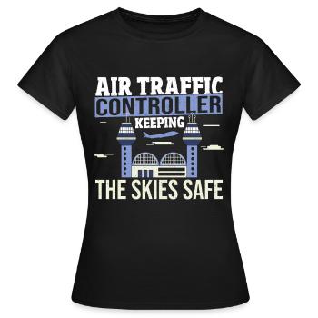 Radar Piloten Landebahn Fluglotsen Dekorationen - Frauen T-Shirt - Schwarz - Vorne - AI Model Female 172 dark (172cm)